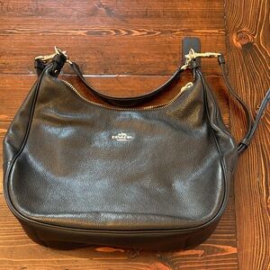 Coach Outlet Black Leather Hobo Bag